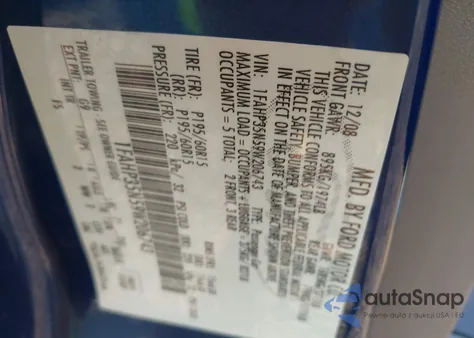 2009 Ford Focus Se из США, поврежденный, VIN 1FAHP35N59W206743